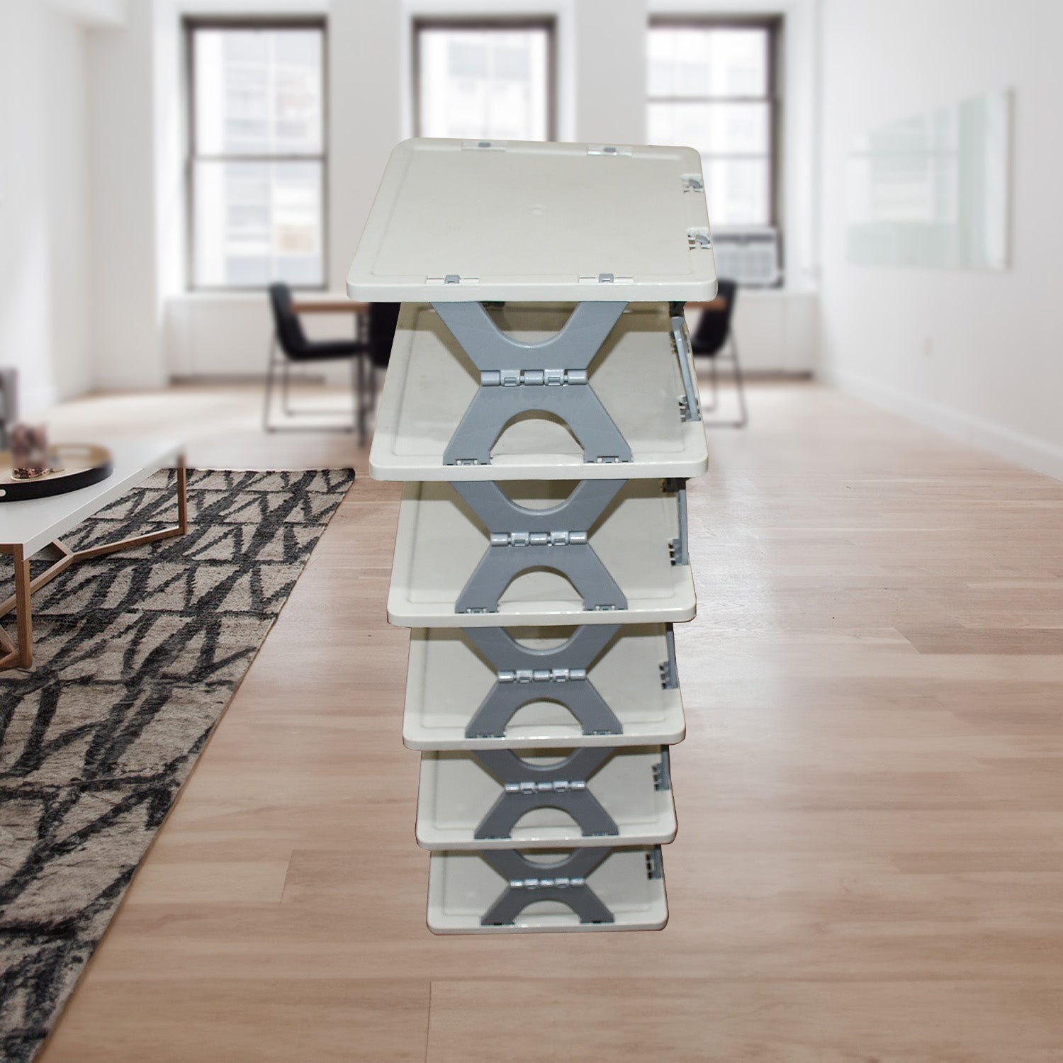 Foldable Shoe Rack (1 Pc, 6 Layers): Space-Saving, Entryway Storage Foldable Shoe Rack (1 Pc, 6 Layers): Space-Saving, Entryway Storage